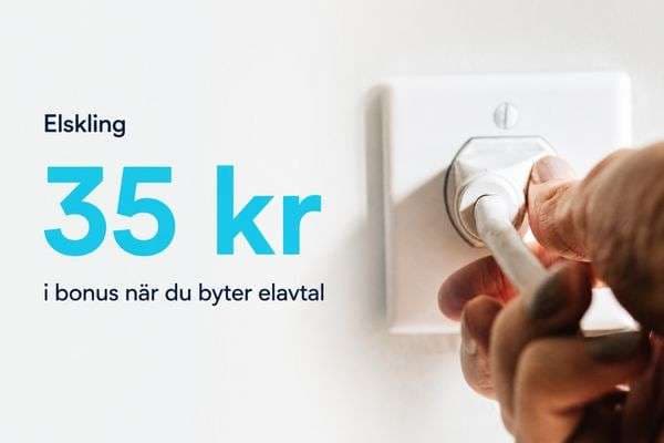 Elskling: 35 kr i bonus när du byter elavtal