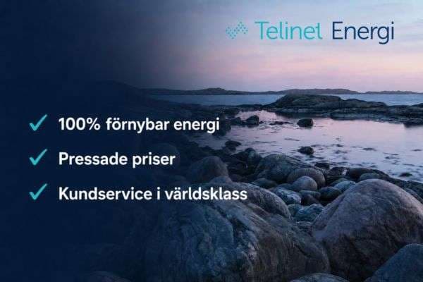 Telinet Energi: 400 kr i bonus på nytt elavtal