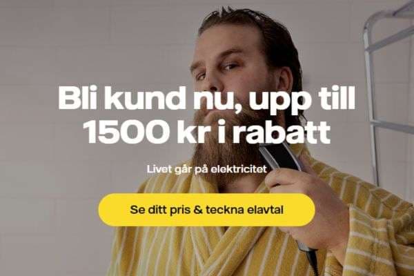 Vattenfall: 300 kr i bonus på nytt elavtal